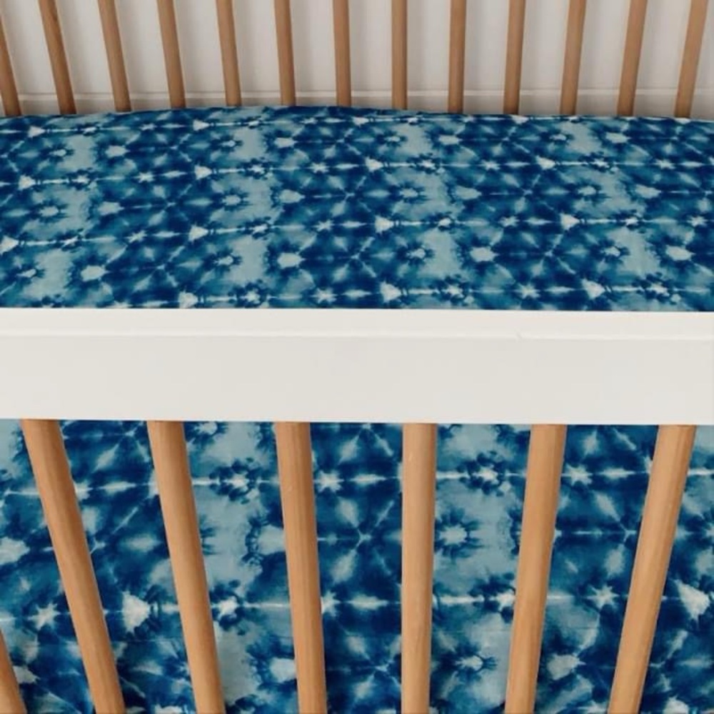 SpearmintLOVE Indigo Tie Dye Muslin Crib Sheets NWOT